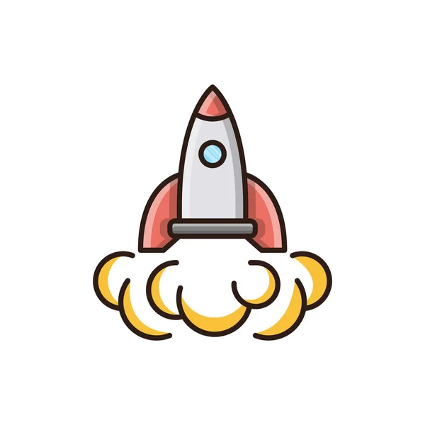 Roket vektör düz simgesi