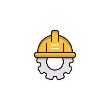 Kask simgesi vektör illüstrasyonu