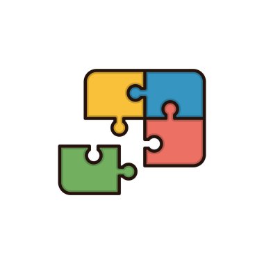 bulmaca, yapboz, çözüm, takım çalışması mavi renk vektörü