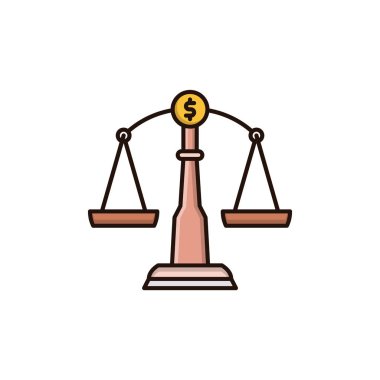 Hukuk ve adalet kavramı vektör illüstrasyonu