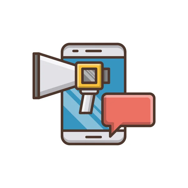 Smartphone Message Chat Bubble Vector Illustration Design — Stock Vector