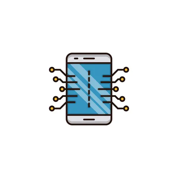 Smartphone Smart Phone Wifi Logo Design Vector Illustration — Stock Vector