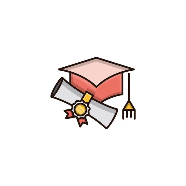 Εικονογράφηση Διάνυσμα Εικονίδιο Καπέλο Αποφοίτησης — Διανυσματικό Αρχείο