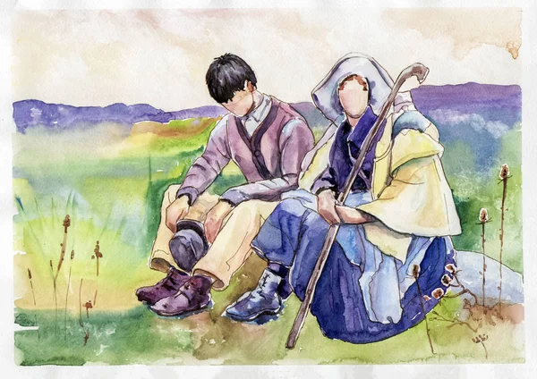 Çoban suluboya çifti