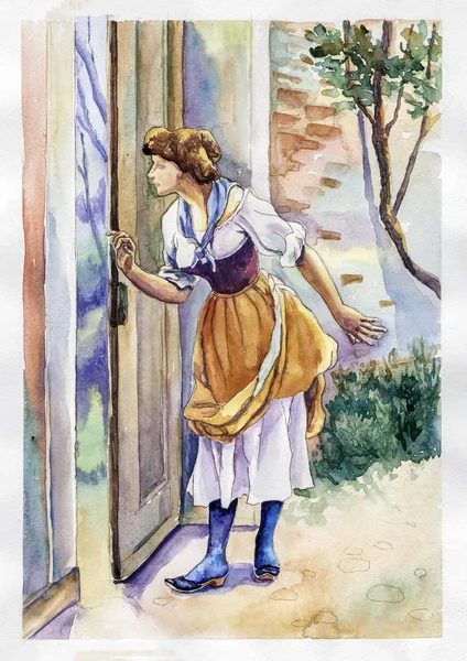 Suluboya pencereden bakmak