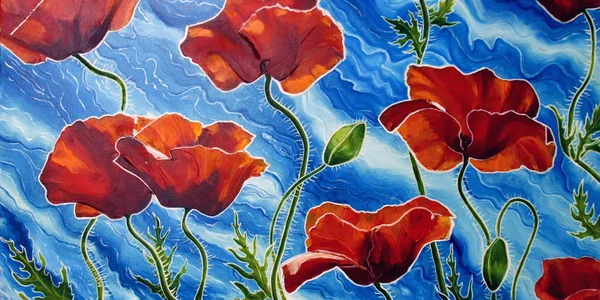 Taş haşhaş tuval üzerine yağlıboya