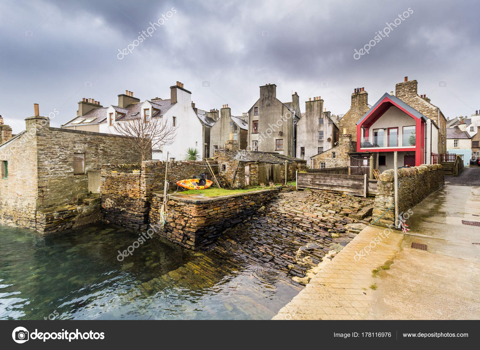 Houses Facing Harbour Town Stromness Orkney Scotland — Stock Photo