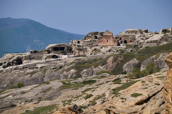 Georgia 'daki antik Uplistsikhe mağara kasabasının manzarası.. — Stok fotoğraf