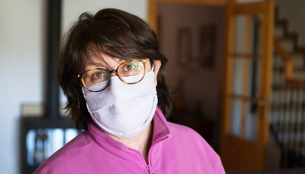 Covid Pandemic Coronavirus Mask Woman Nurse Hospital Sars Cov 바이러스에 — 스톡 사진
