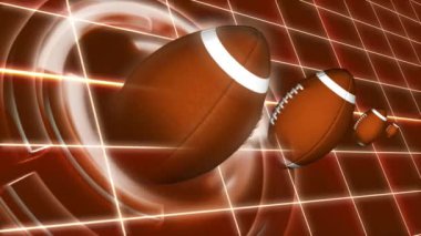 Bir soyut hareket arka planda Amerikan futbol topları iplik