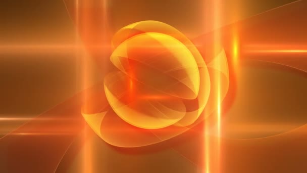 Abstract Spinning Orange Rings Loop — Stock Video