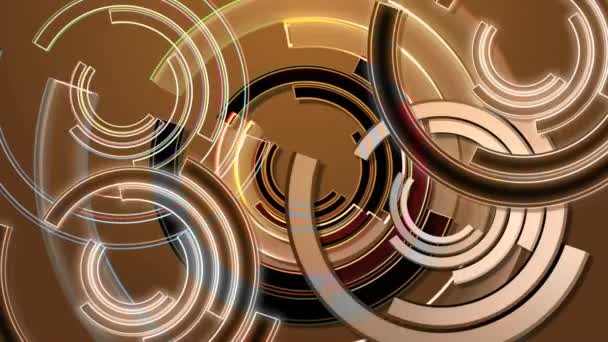 An abstract background loop of golden spinning rings — Stock Video