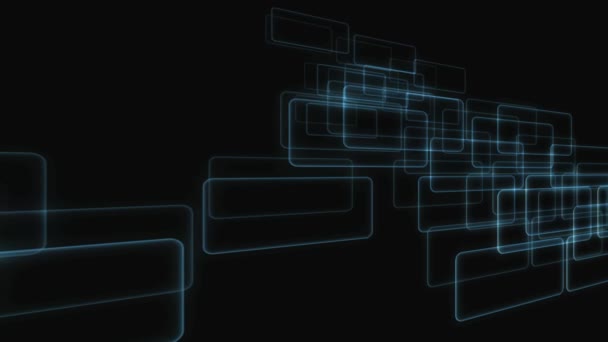 Loop animado de caixas futuristas passando pela câmera — Vídeo de Stock
