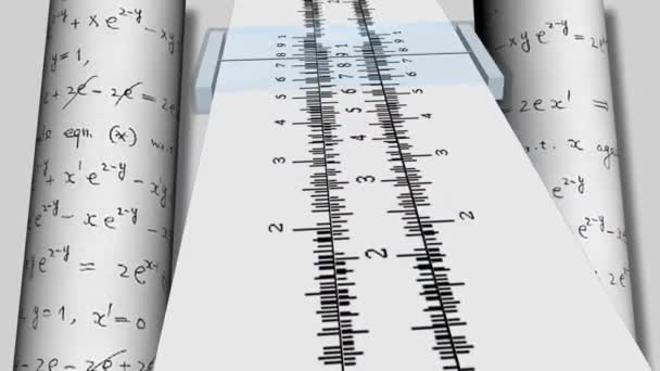 Animated slide rule, motion background — Stock Video