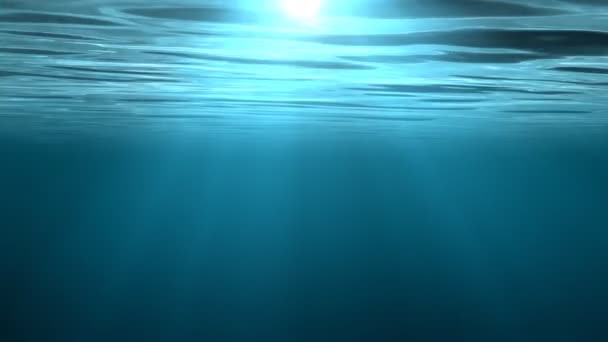 Animation of an underwater scene with sunlight shining — Stock Video