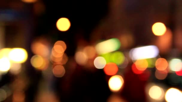 Wazig lights bokeh gemaakt van het verkeer in Londen — Stockvideo