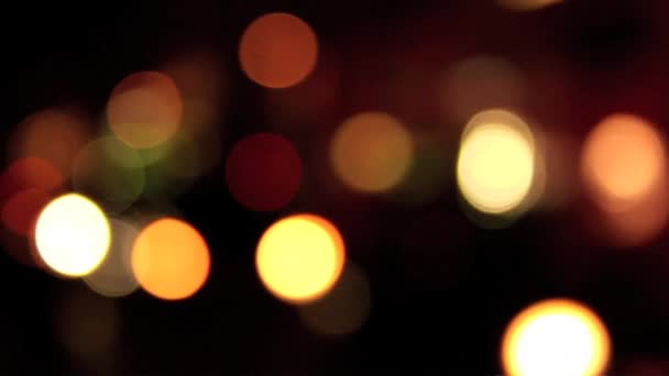 聚焦模糊的灯光散景在伦敦的交通造成的 — 图库视频影像