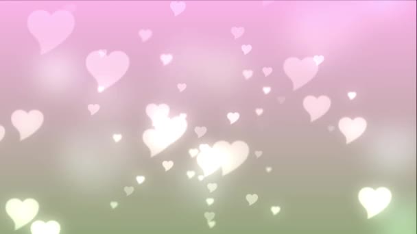 coeurs roses flottant vers le haut sur un fond rose clair 