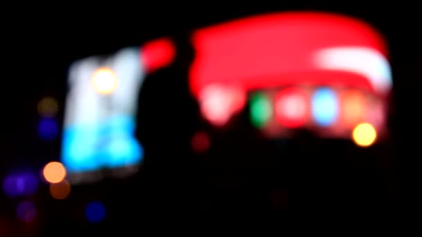 Blurry abstract shot of the advertising screens — Stock Video