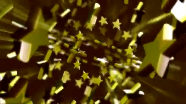 Estrelas douradas girando — Vídeo de Stock