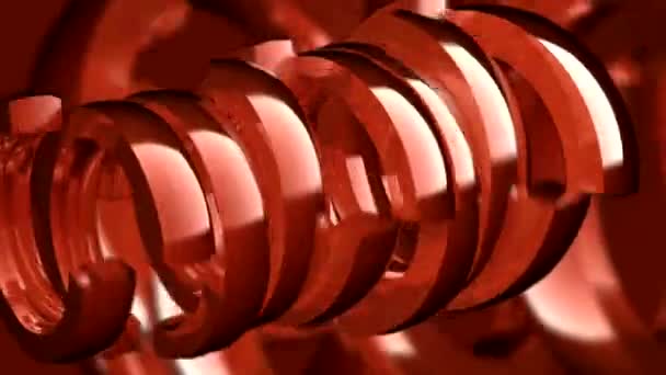 Rotación de formas rojas — Vídeo de stock