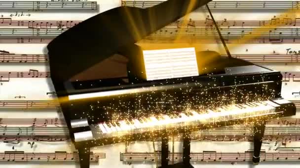 Sprankelende Piano Motion achtergrond — Stockvideo