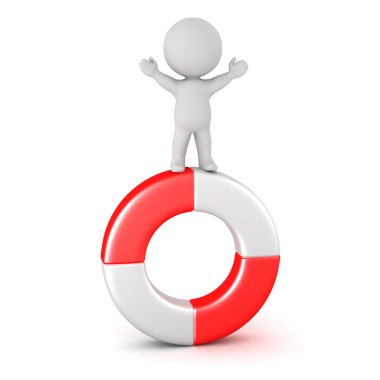 Hayat şamandıra ile 3D karakter