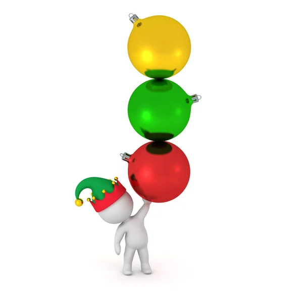 3D Character with Globes — Stock Photo, Image