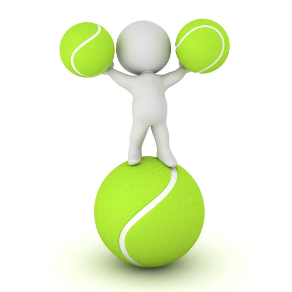 Postaci 3D z piłek tenisowych — Zdjęcie stockowe