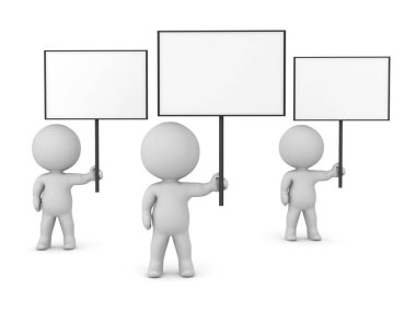 Protesto ile 3D karakterler