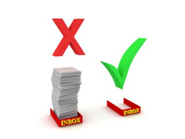 tam bir gelen ve boş bir 3D çizimi