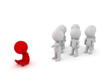 bir grup bir isoloated için destek sunan 3D çizimi