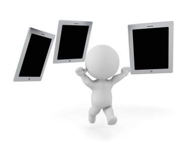 3d karakter birçok kişi tarafından takip edildiğini Internet aygıtı bağımlısı Tablet