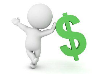 Doları sembolü eğilerek 0283 3d karakter
