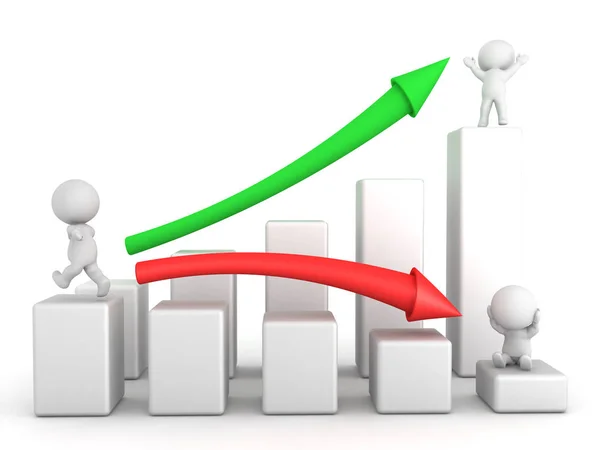 3D-Illustration des Finanzdiagramms, das zeigt, wie man ein fa transformiert — Stockfoto