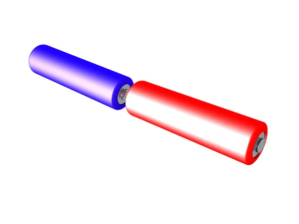 3D illustration of two batteries — Stock Photo, Image