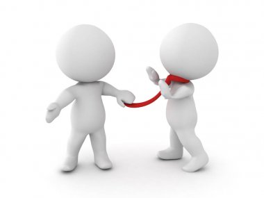 zorlu patron bir çalışan kapma 3D çizimi