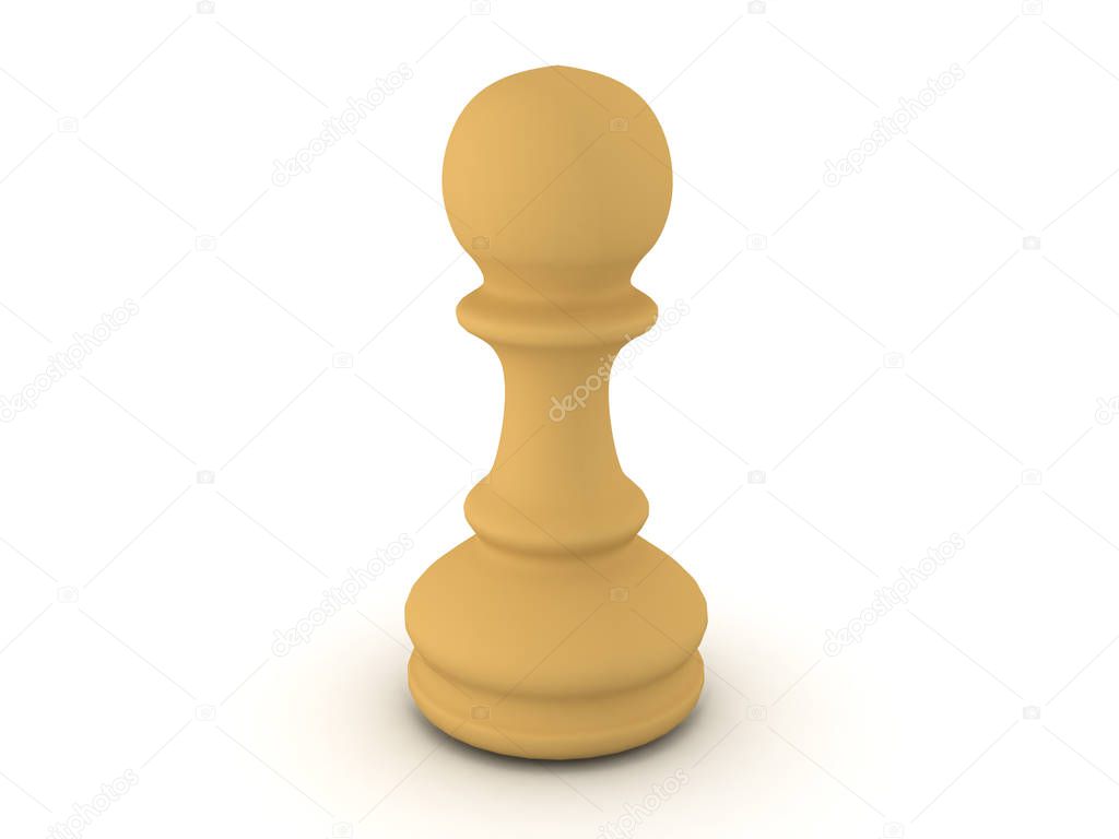 3D illustration of a chess pawn piece
