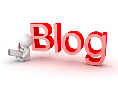 3d karakter onun günlük yanında Blog mektuplar yazma