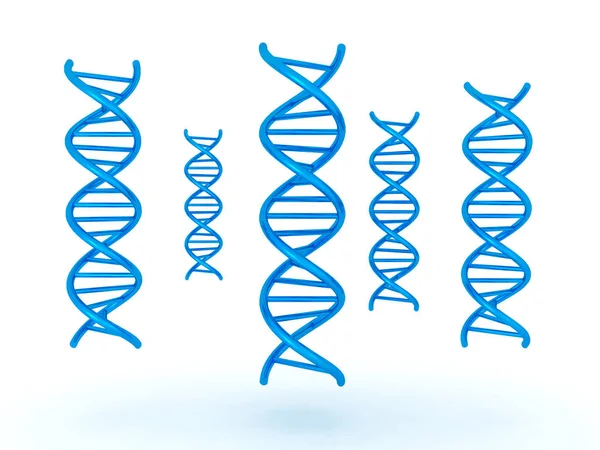 3D ilustracja wielu podwójnej helisy Dna pionowo — Zdjęcie stockowe