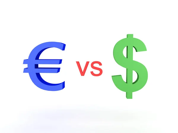 Ilustração 3D do euro versus dólar — Fotografia de Stock