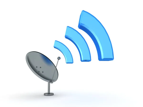 3D illustration of antenna emitting wi-fi signal — Stock Photo, Image