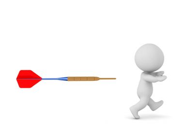 3d karakter çalıştıran uzak bir Dart oku