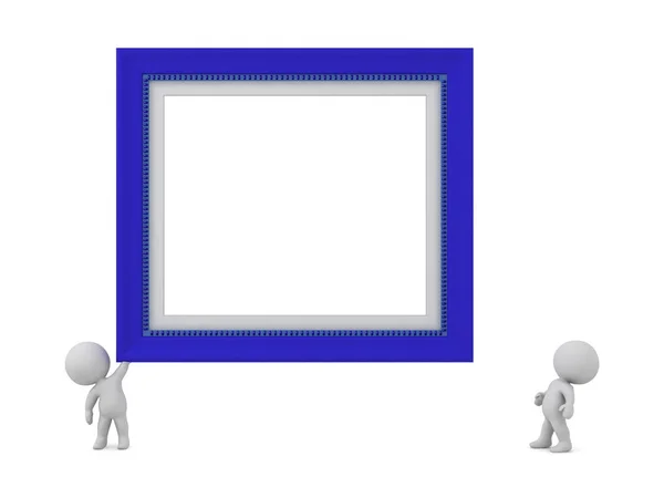 3D Characters and Picture Frame — Stock Photo, Image
