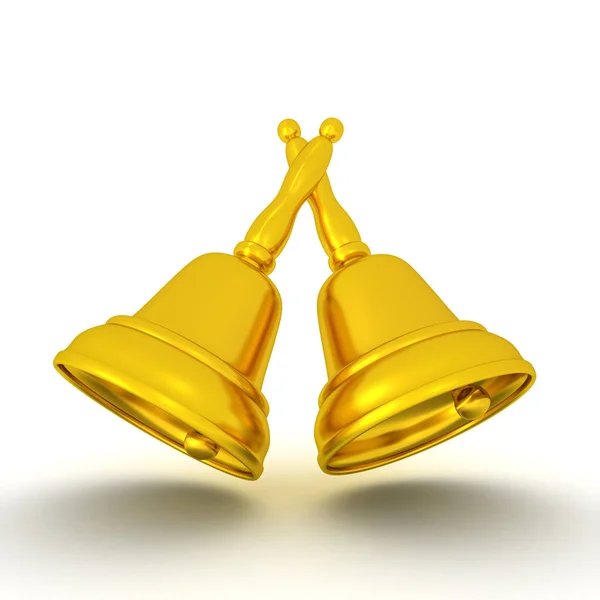 Ilustración 3D de campanas doradas — Foto de Stock