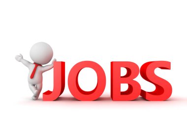 3d karakter işleri tabelada yaslanmış