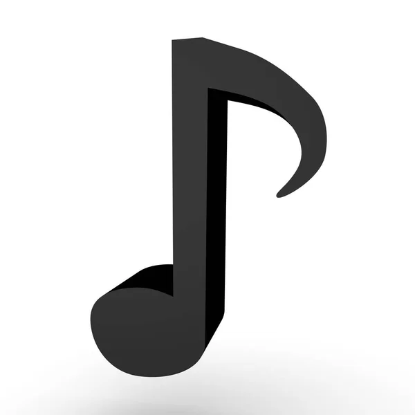 3D illustration of a black musical note — Stock Photo, Image