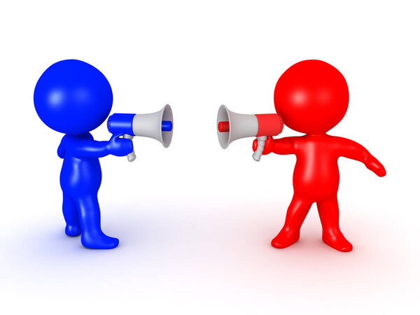 3D иллюстрация, изображающая концепцию противоречивых идей
