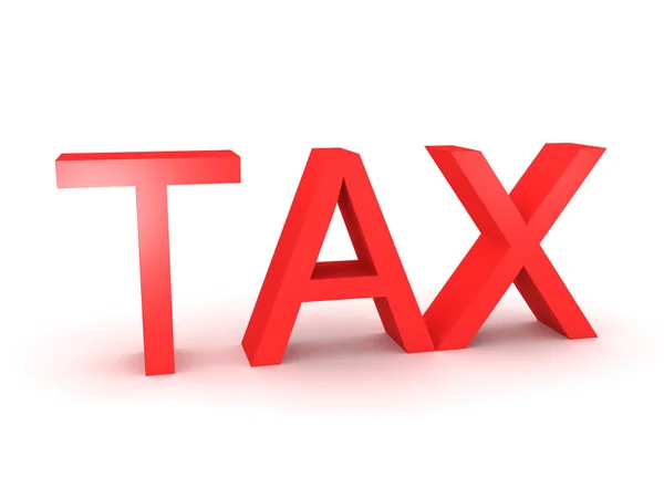 Kırmızı vergi tex işaret 3D çizimi — Stok fotoğraf