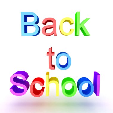 Renkli 3d metin okula geri söz